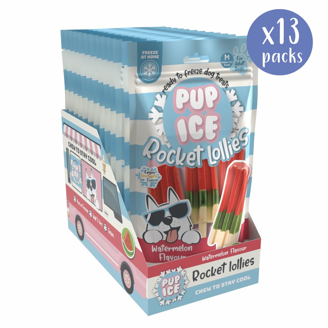 Pup Ice Watermelon Rocket Lollies - Box of 12 Packs